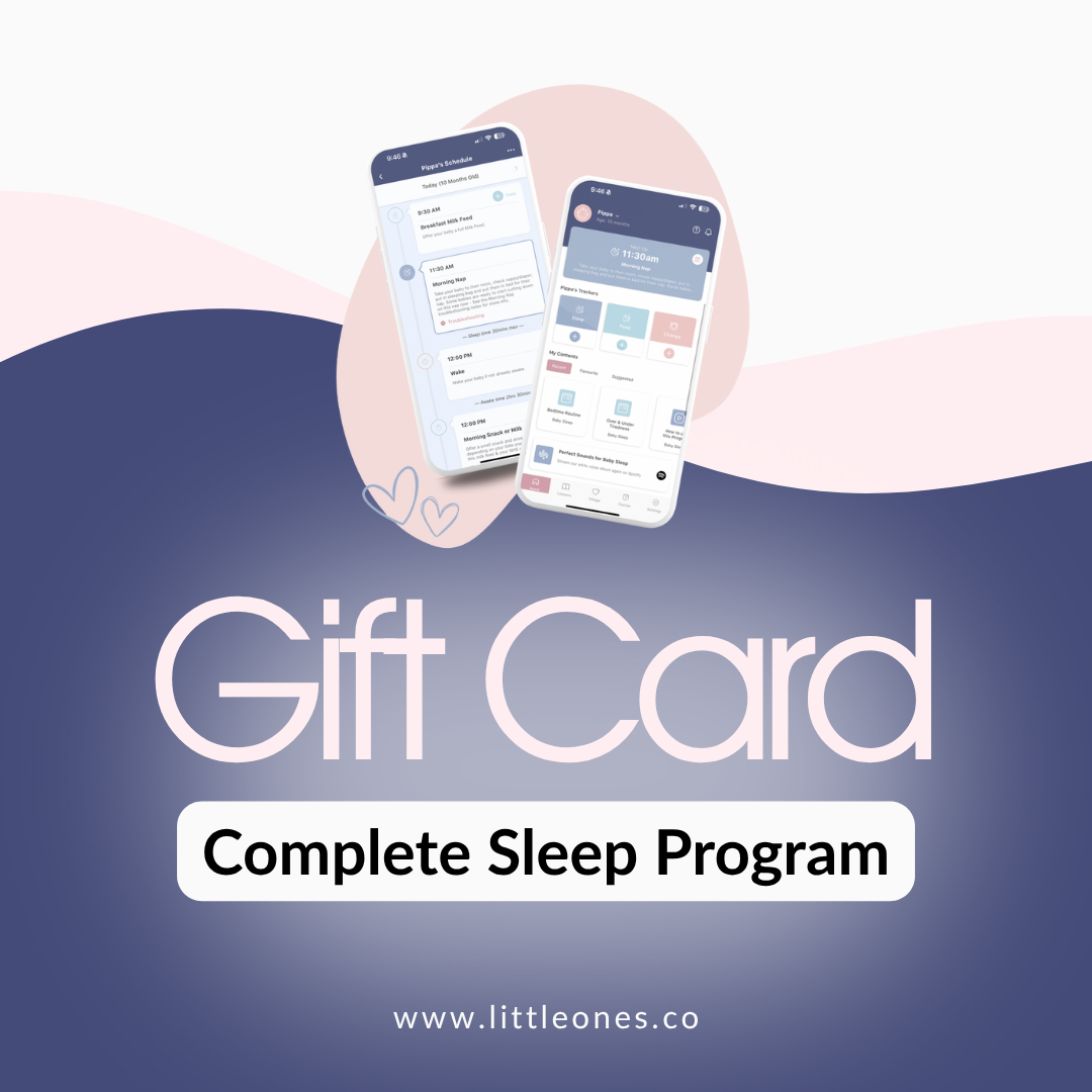 Two smartphones displaying an app 'Gift Card Complete Sleep Program' text 